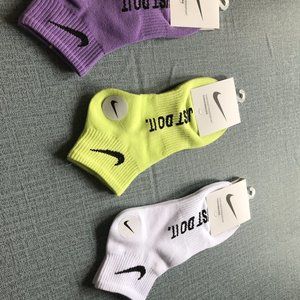 Nike purple yellow white socks